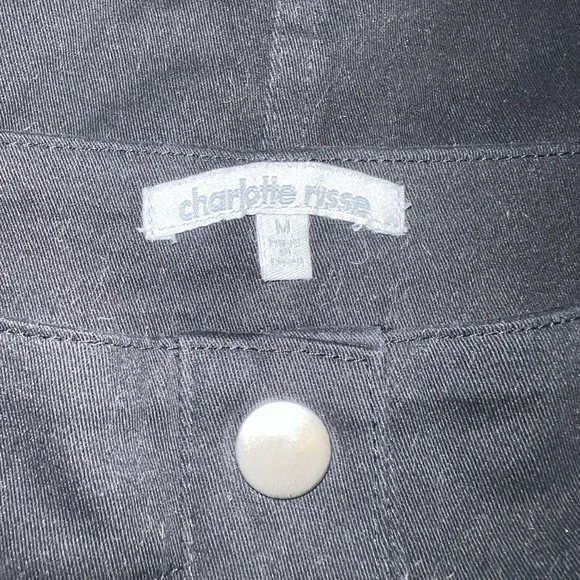 Charlotte Russe Black Mini Skirt with Front Buttons - Picture 4 of 5